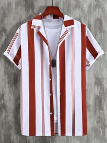 Manfinity Áo sơ mi Nam Nút phía trước Sọc Giải trí - Nhiều màu - Xem 1