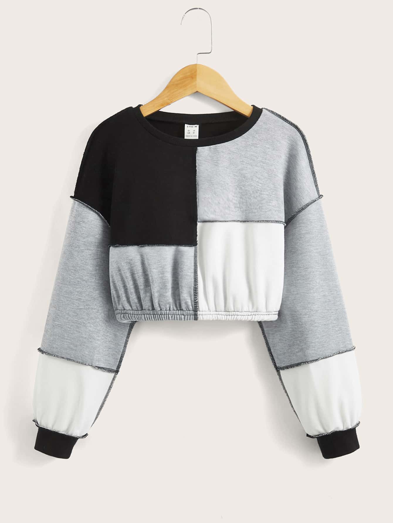 SHEIN Áo nỉ Gái Khối Màu Giải trí - Nhiều màu - Xem 1