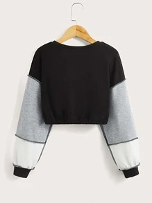 SHEIN Áo nỉ Gái Khối Màu Giải trí - Nhiều màu - Xem 2