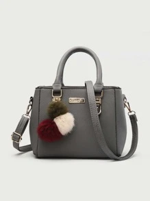 Yogodlns Sức chứa lớn, Nhẹ, Di động, Thường ngày, Túi đeo vai trang trí quả bóng lông thời trang, Túi xách tay nhỏ thời trang, Túi đeo chéo đeo vai có khóa kéo thường ngày Túi xô in nổi vải lanh trang trí Pom Pom, Quà tặng Ngày của Mẹ cho Mẹ dành cho Bé gái, Phụ nữ, Sinh viên đại học, Tân binh & Nhân viên văn phòng cho Mùa thu, Mùa đông thiết yếu, Cho Công việc, Văn phòng, Đi làm, Đại học, Cho Mùa thu & Mùa đông, Ngoài trời - Màu xám đen - Xem 4