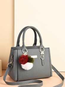 Yogodlns Sức chứa lớn, Nhẹ, Di động, Thường ngày, Túi đeo vai trang trí quả bóng lông thời trang, Túi xách tay nhỏ thời trang, Túi đeo chéo đeo vai có khóa kéo thường ngày Túi xô in nổi vải lanh trang trí Pom Pom, Quà tặng Ngày của Mẹ cho Mẹ dành cho Bé gái, Phụ nữ, Sinh viên đại học, Tân binh & Nhân viên văn phòng cho Mùa thu, Mùa đông thiết yếu, Cho Công việc, Văn phòng, Đi làm, Đại học, Cho Mùa thu & Mùa đông, Ngoài trời - Màu xám đen - Xem 5