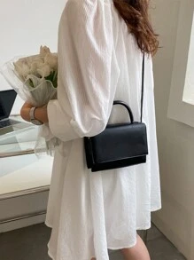 Mini bolso cuadrado minimalista, ligero, informal, de negocios, para adolescentes, niñas, mujeres, estudiantes universitarios, novatos y trabajadores de cuello blanco, perfecto para la oficina, la universidad, el trabajo, los negocios, los desplazamientos, al aire libre, los viajes, las salidas