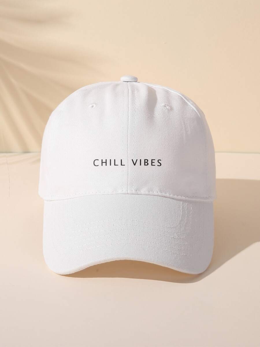 Letter Graphic Baseball Cap Casual - White - View 1