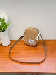 Túi đeo chéo Lá thư Có thể điều chỉnh được Sẵn sàng - màu nâu - Xem 2