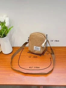Túi đeo chéo Lá thư Có thể điều chỉnh được Sẵn sàng - màu nâu - Xem 6