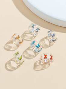 6 cái Bướm mô hình Cuff Ring - Trong sáng - Xem 1