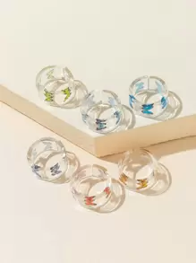 6 cái Bướm mô hình Cuff Ring - Trong sáng - Xem 2