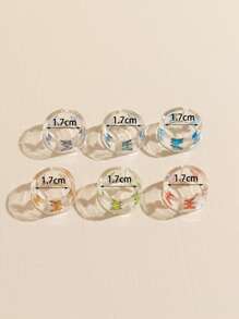 6 cái Bướm mô hình Cuff Ring - Trong sáng - Xem 3