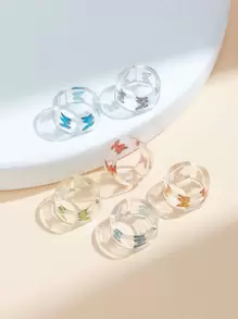 6 cái Bướm mô hình Cuff Ring - Trong sáng - Xem 4