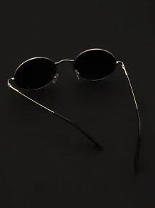 1 Pair Unisex Retro Classic Metal Round Frame Fashion Eyeglasses, Vintage Design For Photography, Guitar Playing, Rock, Street, Beach, Daily Commute, Travel, Made Of Polycarbonate Shatterproof Gradient Lenses For Summer Beach Vacation,Outdoor,Travel - Ombre - View 3