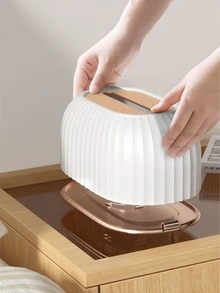 1pc Desktop Tissue Storage Box, White Tissue Container For Home - White - View 4