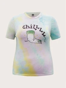 Sparklebombb! 大碼卡通圖案紮染T恤 - 彩色 - 查看 1