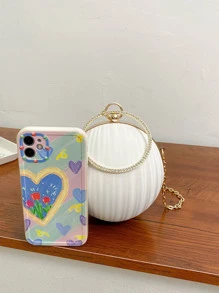 Brillo Brillante, Brillante, glamoroso, elegante, exquisito mini bolso circular con decoración de diamantes de imitación, bolso de novia perfecto para bodas, eventos de graduación y fiestas, bolso de cena, bolso de noche para fiestera, mujer, para mujer, perfecto para fiestas, bodas, bailes, cenas/banquetes. Para cóctel El mejor regalo para mujeres. - Blanco - Ver 5