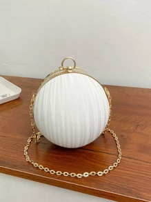 Brillo Brillante, Brillante, glamoroso, elegante, exquisito mini bolso circular con decoración de diamantes de imitación, bolso de novia perfecto para bodas, eventos de graduación y fiestas, bolso de cena, bolso de noche para fiestera, mujer, para mujer, perfecto para fiestas, bodas, bailes, cenas/banquetes. Para cóctel El mejor regalo para mujeres. - Blanco - Ver 6