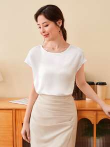 SHEIN Clasi Cut Out Twist Back Top - White - View 4