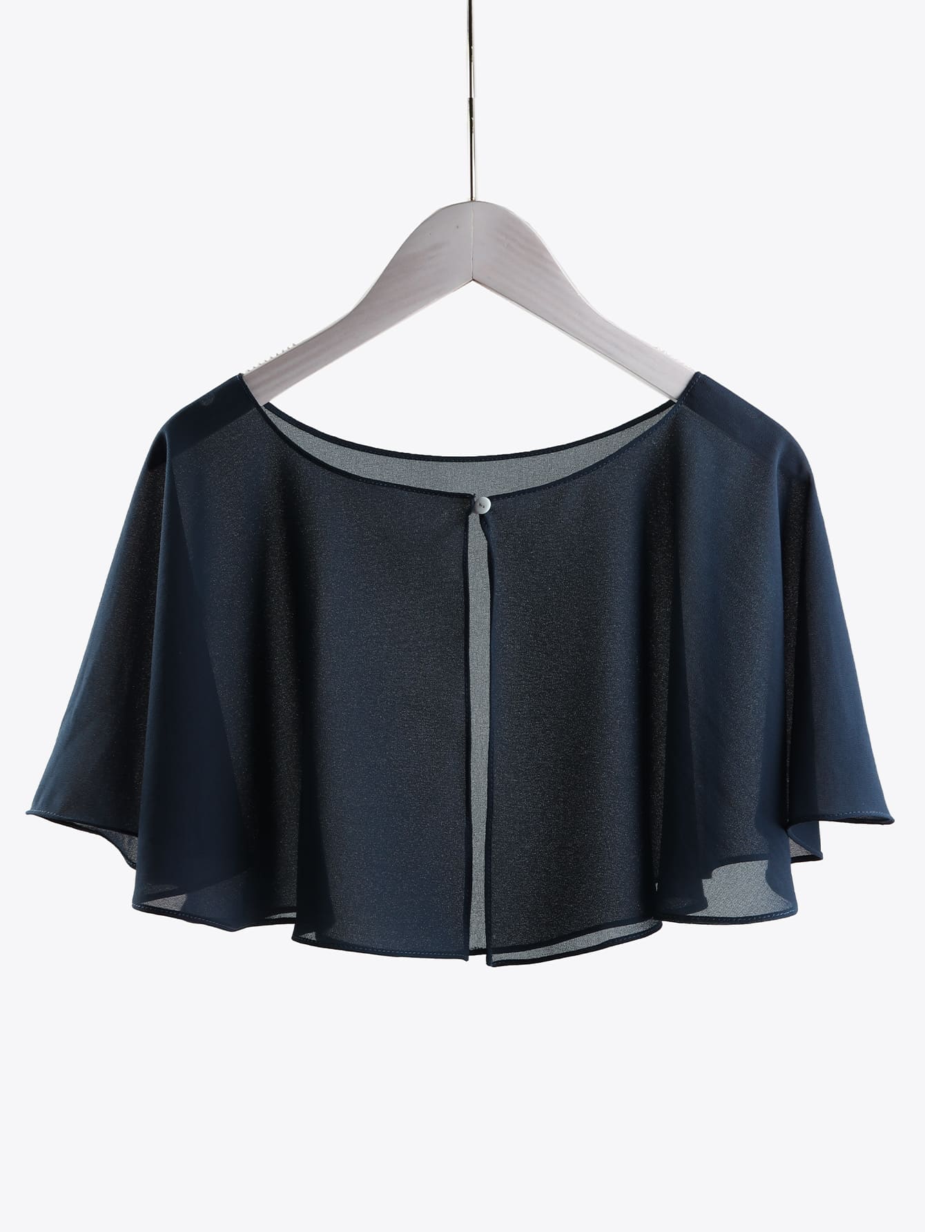 1 件纯色披肩，非常适合外出和装扮休闲装 - 藏蓝色 - 查看 1