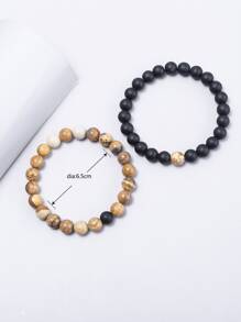 Vòng tay 2 cườm cho nam - Nhiều màu - Xem 3