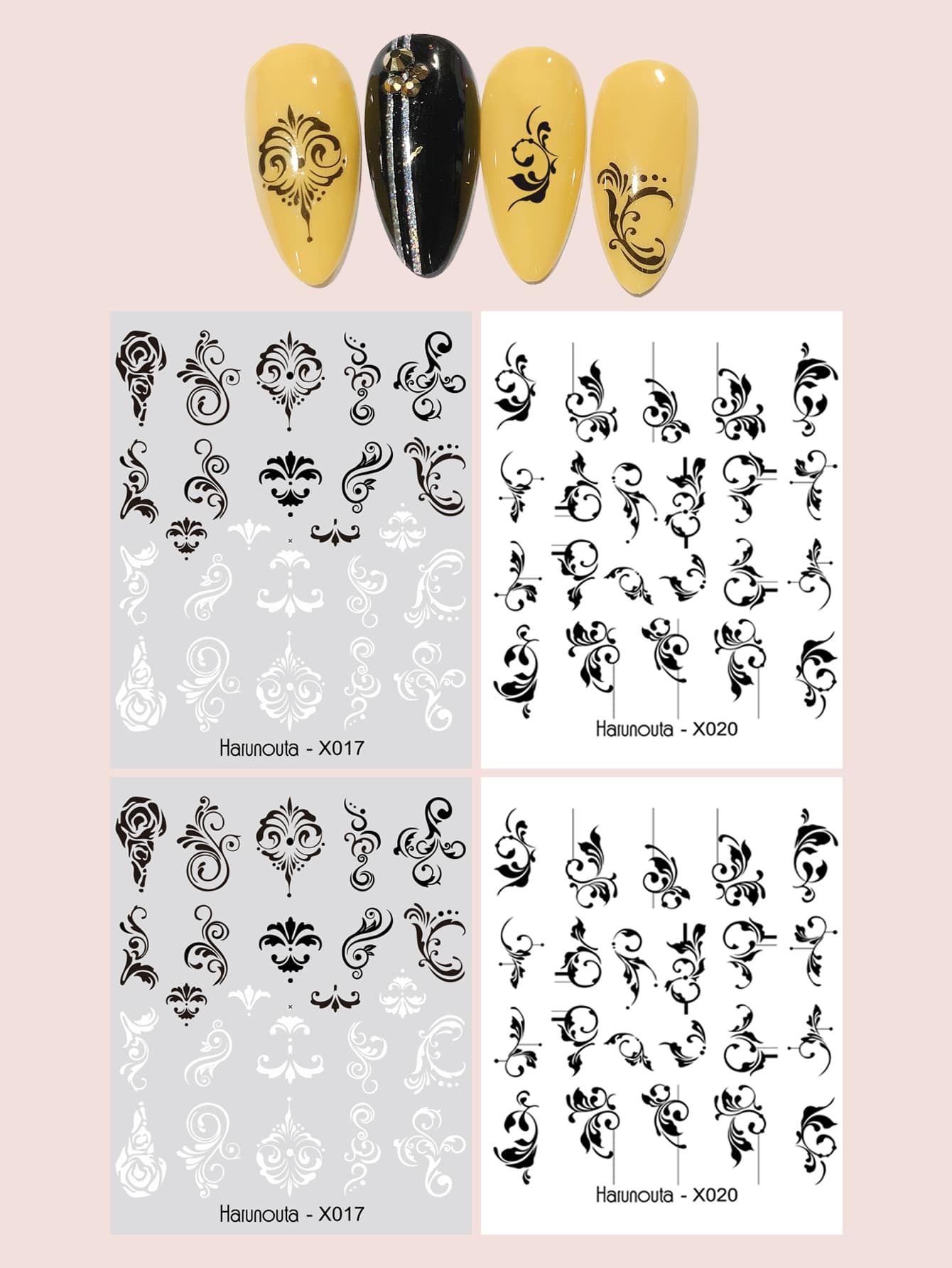 4sheets Flower Print Nail Water Decal | SHEIN USA