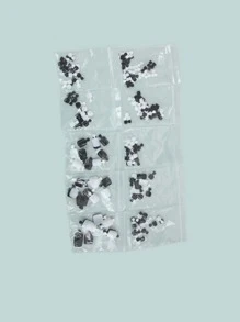 240pcs Plain Fake Toenail - Black and White - View 2