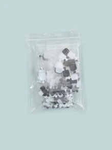 240pcs Plain Fake Toenail - Black and White - View 3