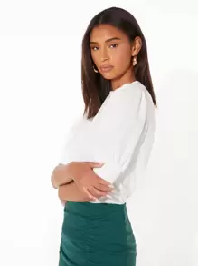 Mulvari 泡泡袖子鎖孔後上衣 - 白色 - 查看 6