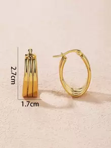 Oval Design Hoop Earrings
