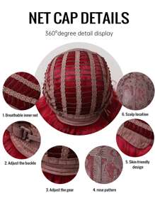 Tóc giả tổng hợp dài thẳng có tóc mái - Màu Đỏ Sâu - Xem 9