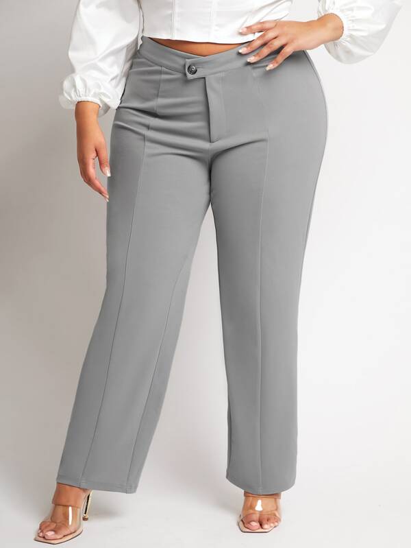SHEIN SXY Plus High Waist Seam Detail Pants