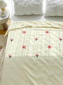 花卉刺繡床單 - 黃色 - 查看 1