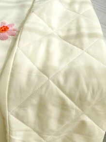 花卉刺繡床單 - 黃色 - 查看 4