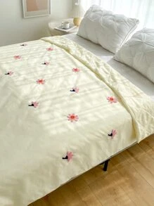 花卉刺繡床單 - 黃色 - 查看 5