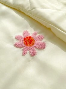 花卉刺繡床單 - 黃色 - 查看 7