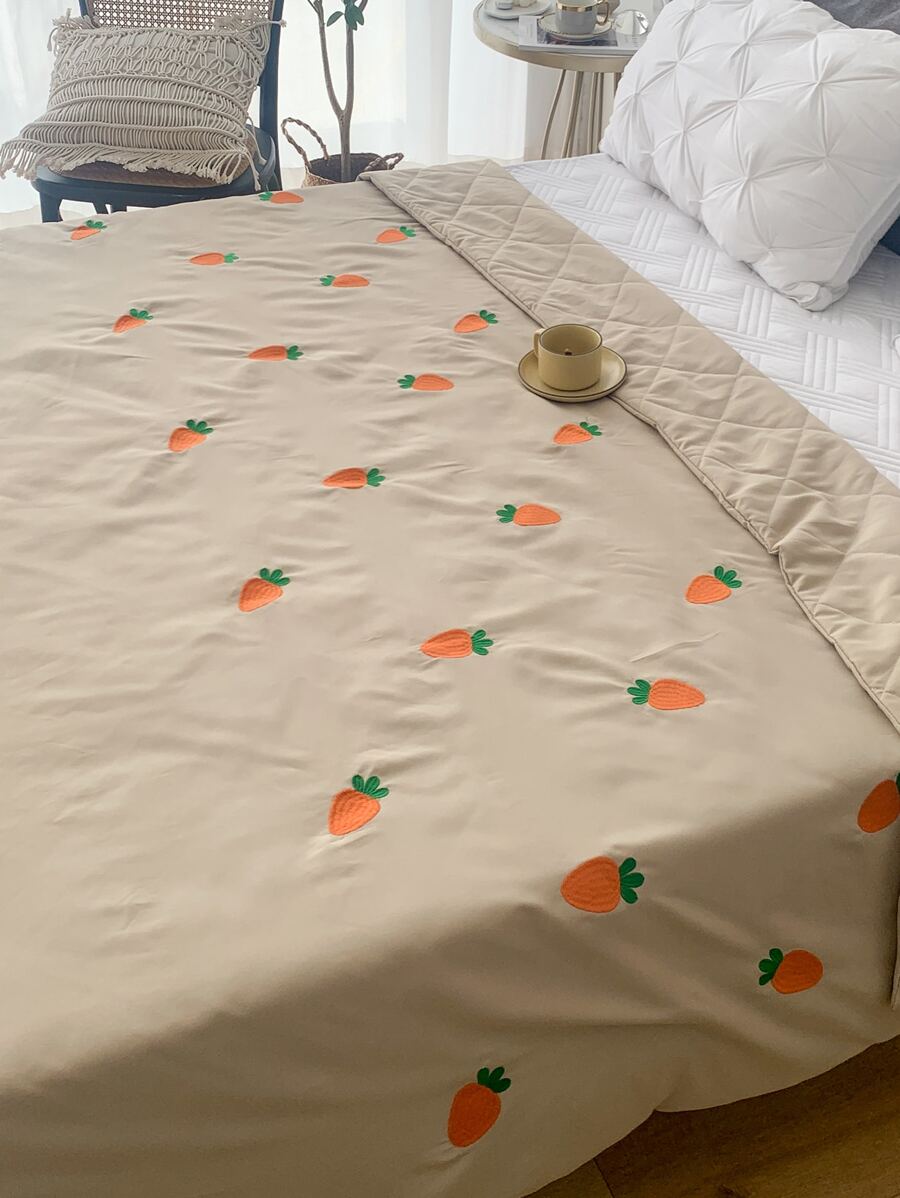 Colcha zanahoria con bordado - Caqui - Ver 1
