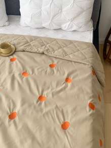 Pumpkin Embroidered Bedspread - Khaki - View 4
