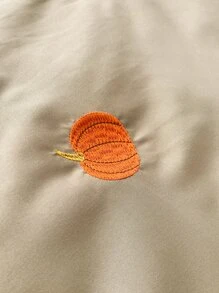 Pumpkin Embroidered Bedspread - Khaki - View 7