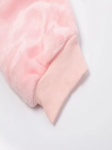 1pc Plain Hooded Wearable Blanket - Pink - View 4