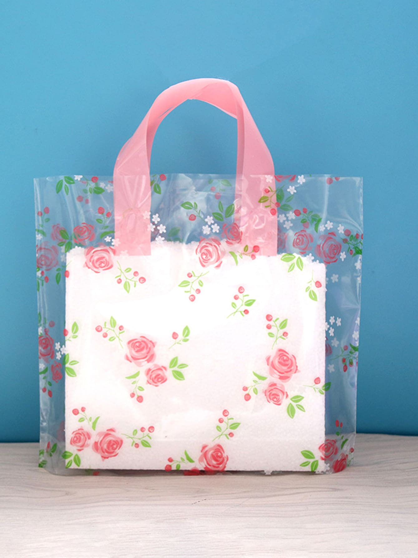 5 Chiếc Túi Quà Tặng Họa Tiết Hoa, Túi Quà Tặng Trang Trí Đám Cưới Hoa Hồng, Mua Sắm Túi Bảo Quản, Trang Trí Tiệc - Nhiều màu - Xem 1