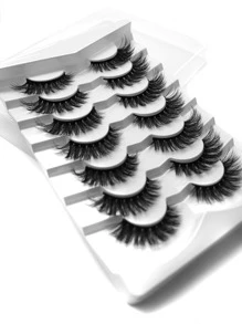 7對貓眼假睫毛 - 黑色 - 查看 2