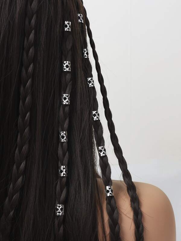 60pcs Hollow Out Hair Ring,Dreadlocks Beads Hair Braid Rings Clips