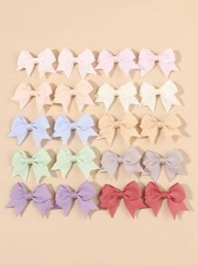 bilicaca 20pcs Toddler Girls Bow Decor Alligator Hair Clip - Multicolor - View 3