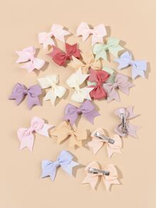bilicaca 20pcs Toddler Girls Bow Decor Alligator Hair Clip - Multicolor - View 4