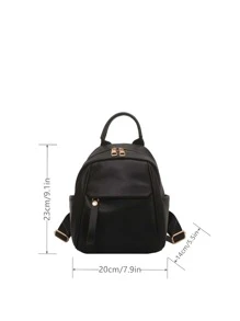 Không thấm nước , Nhẹ Tối giản Textured Ba lô Cổ điển - màu đen - Xem 3