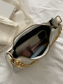 衍縫鏈條法棍包 - 白色 - 查看 7