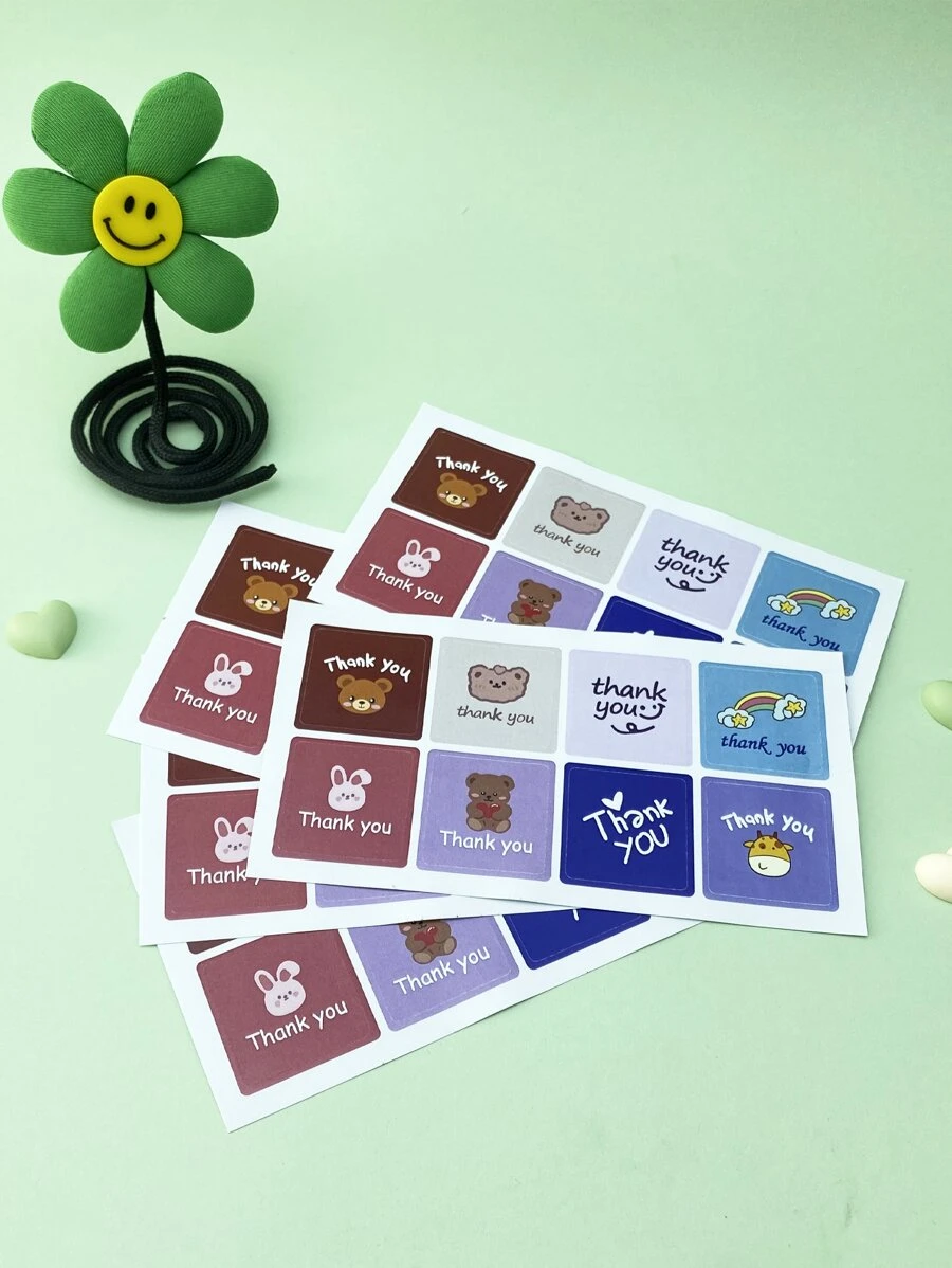 40pcs Cartoon Graphic Gift Sticker, Cute Gift Decoration Decal For Birthday Party - Multicolor - View 1