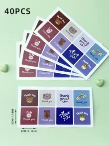 40pcs Cartoon Graphic Gift Sticker, Cute Gift Decoration Decal For Birthday Party - Multicolor - View 4