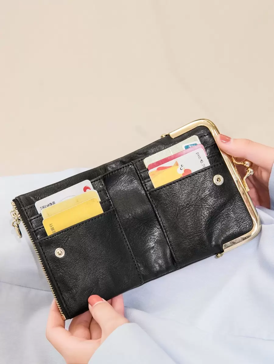 MIYIN Kiss Lock Cartão de Crédito Pequeno Zíper Bi-Fold Carteira Feminina Portátil Dinheiro Trabalhadores de Colarinho Branco Para Mulheres Trabalho Universitário Negócios Deslocamento Escritório Para Aniversário Para Casal Para Presente de Aniversário No Dia dos Namorados Presente Presente Para Mulheres Carteira Bolsa Carteira Pequena Carteira