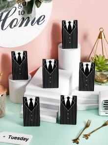6 piezas Traje Caja de caramelo - Blanco y Negro - Ver 5