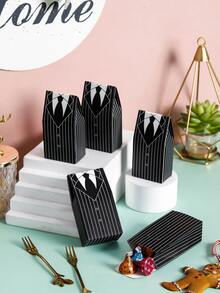 6 piezas Traje Caja de caramelo - Blanco y Negro - Ver 6