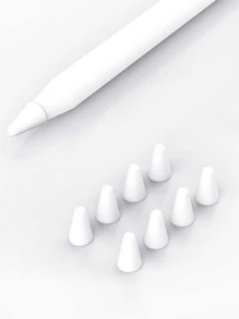 8pcs Solid Tip Compatible With Apple Pencil 1/2 - White - View 1