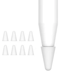 8pcs Solid Tip Compatible With Apple Pencil 1/2 - White - View 2